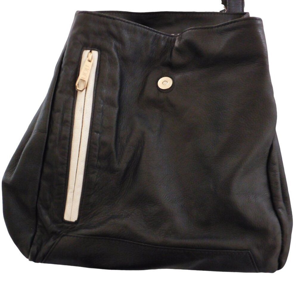 VTG Rian Convertible Sling Backpack Black‎ Pebbled Leather Medium Handbag - Picture 5 of 11